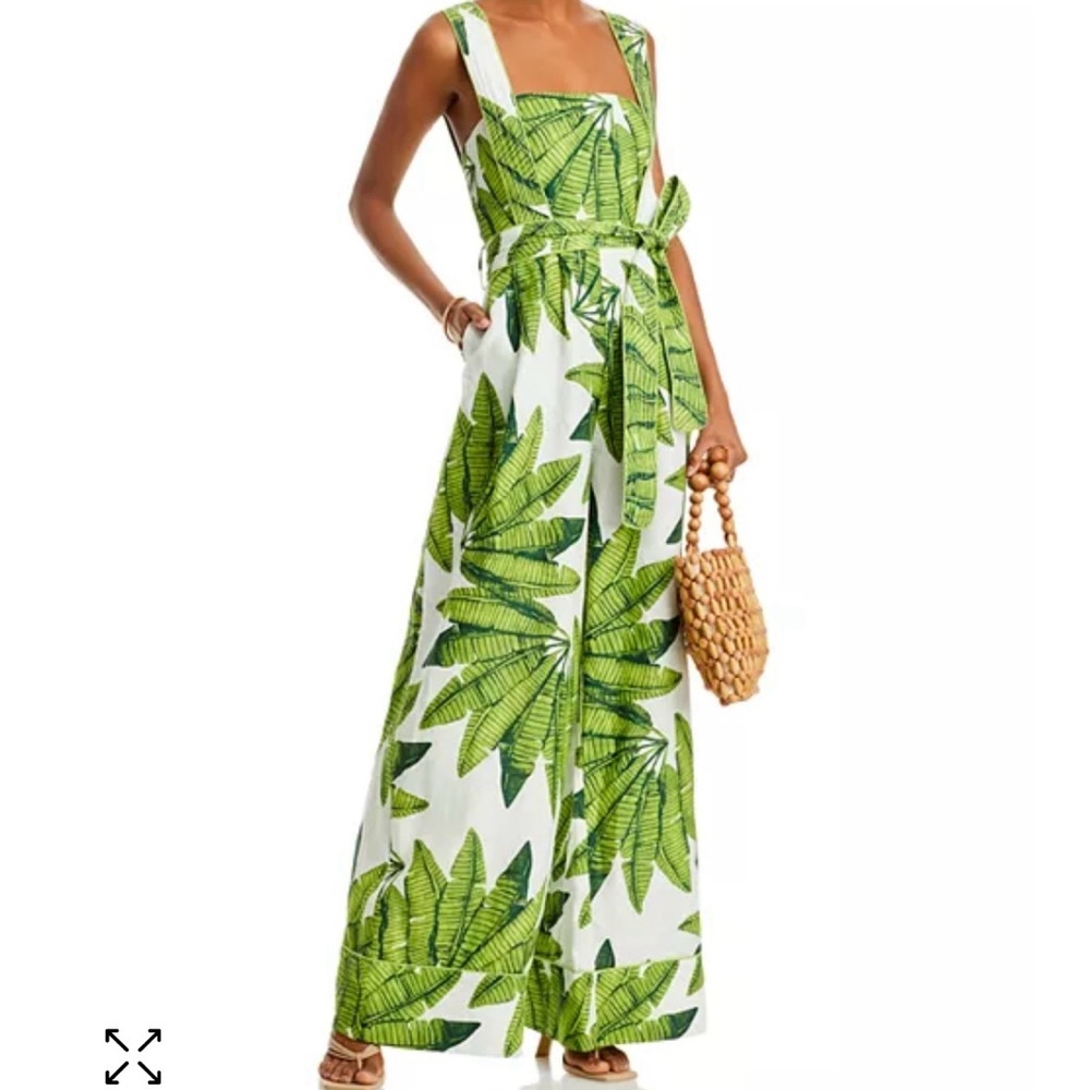 Farm Rio Palm Fan Jumpsuit size XS Missing Belt - Picture 4 of 16